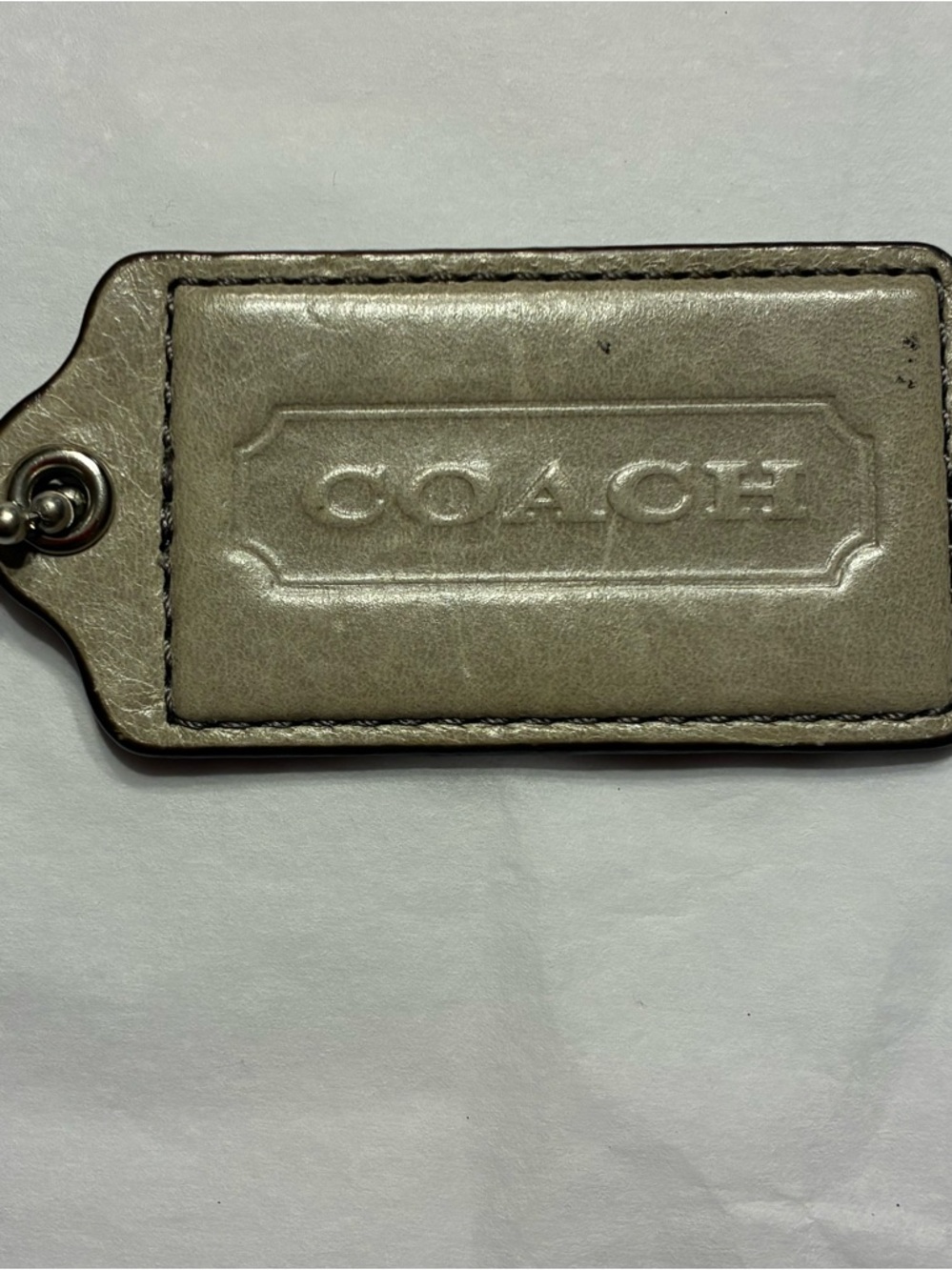 Coach Beige/Taupe  Leather Hang  Tag